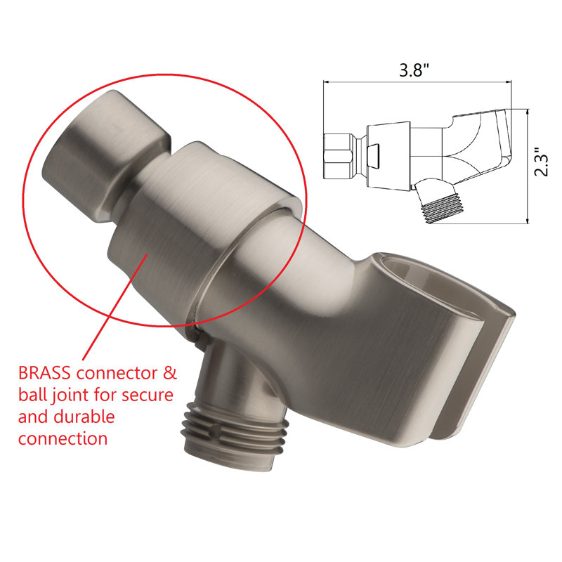 Pomme de douche à main multi-fonctions avec tuyau de douche 8 pi Ana Bath, Nickel brossé