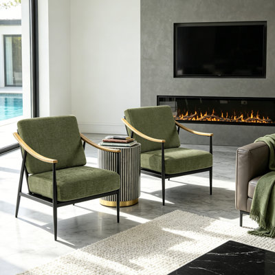 26'' Wide Mid-century Modern Lounge Chair Upholstered Deep Seated Accent Chair