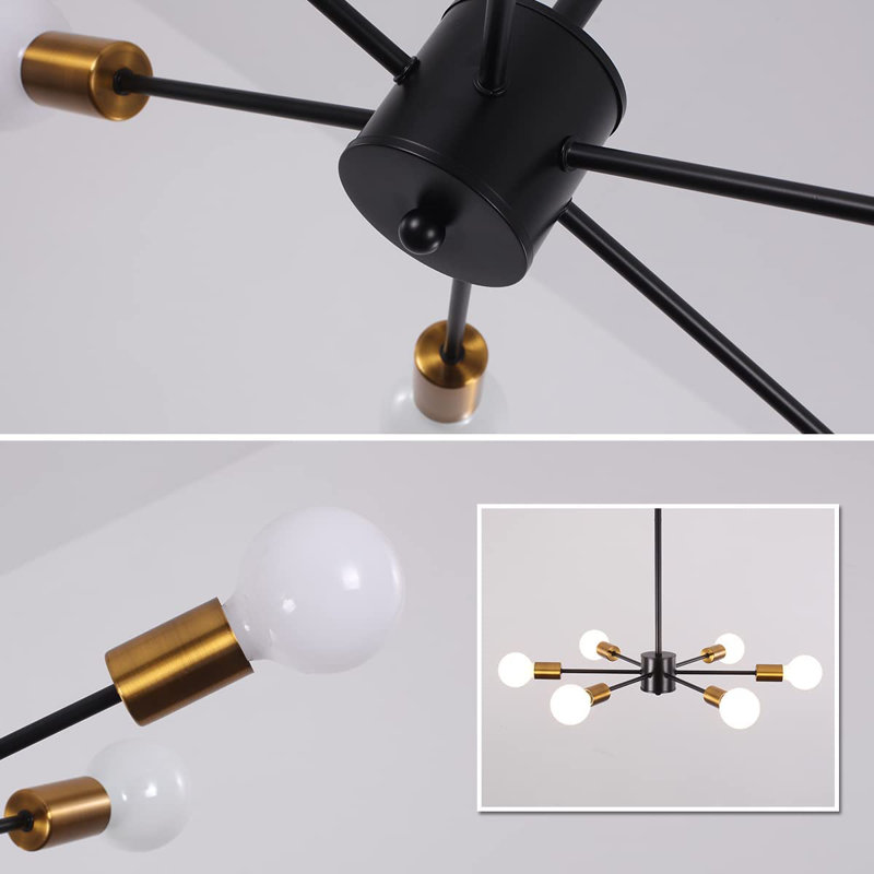 6 - Light Dimmable Sputnik Sphere Chandelier