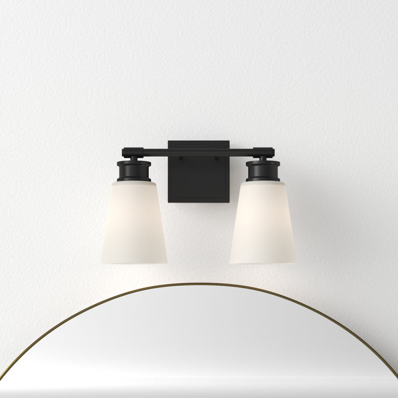Earnest 2-Light Dimmable Vanity Light in Matte Black, Matte Black
