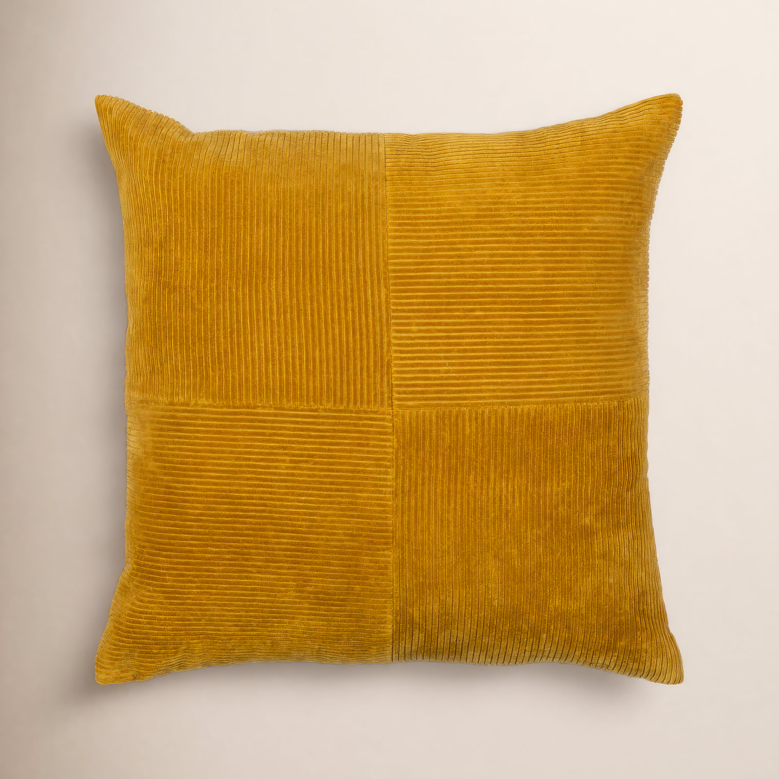 Selma Cotton Throw Pillow, 20" x 20", Mustard