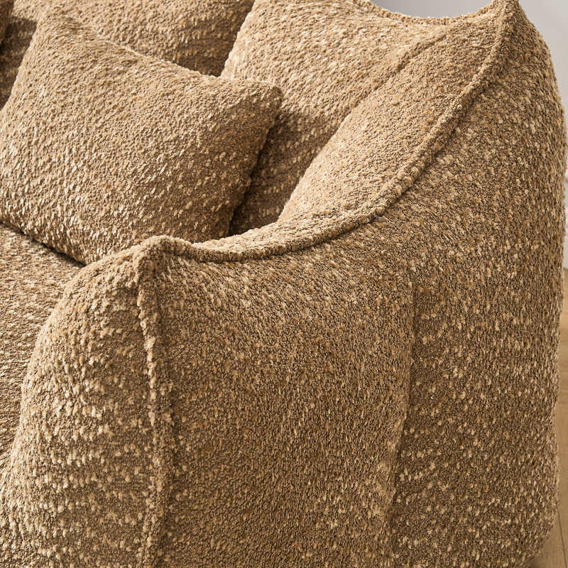 Fauteuil confortable avec détente en mousse souple pour centre commercial, Chenille brun clair