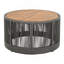 Ensemble de table rustique industrielle de 2, table basse et table d'appoint avec design en corde tissée, ensemble de table moderne et fonctionnel pour le salon et la maison - gris corde-1635407735