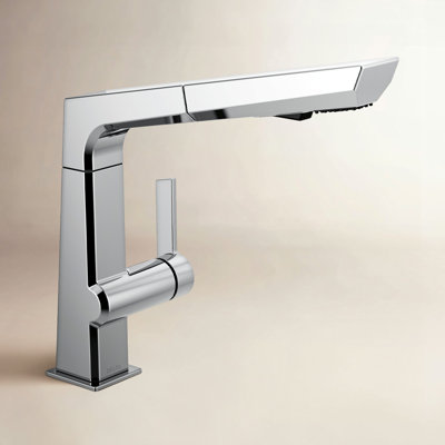 Pivotal Pull Out Single Handle Kitchen Faucet With Accessories