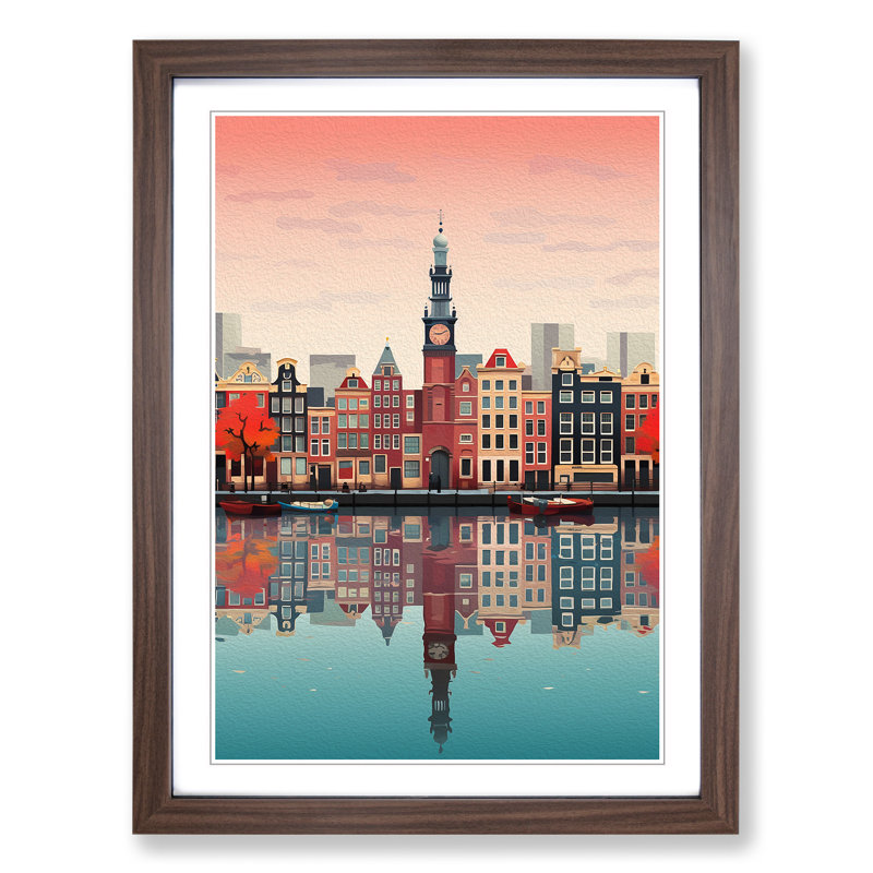 Amsterdam Minimalism No.2 1 Piece Single Picture Frame Wall Art, 64cm H x 46cm W x 2cm D, Walnut