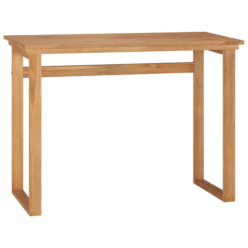 Desk Console Table Computer Desk Home Office Study Desk Solid Wood Teak, 29.5" H x 39.3" W x 17.7" D, Brown