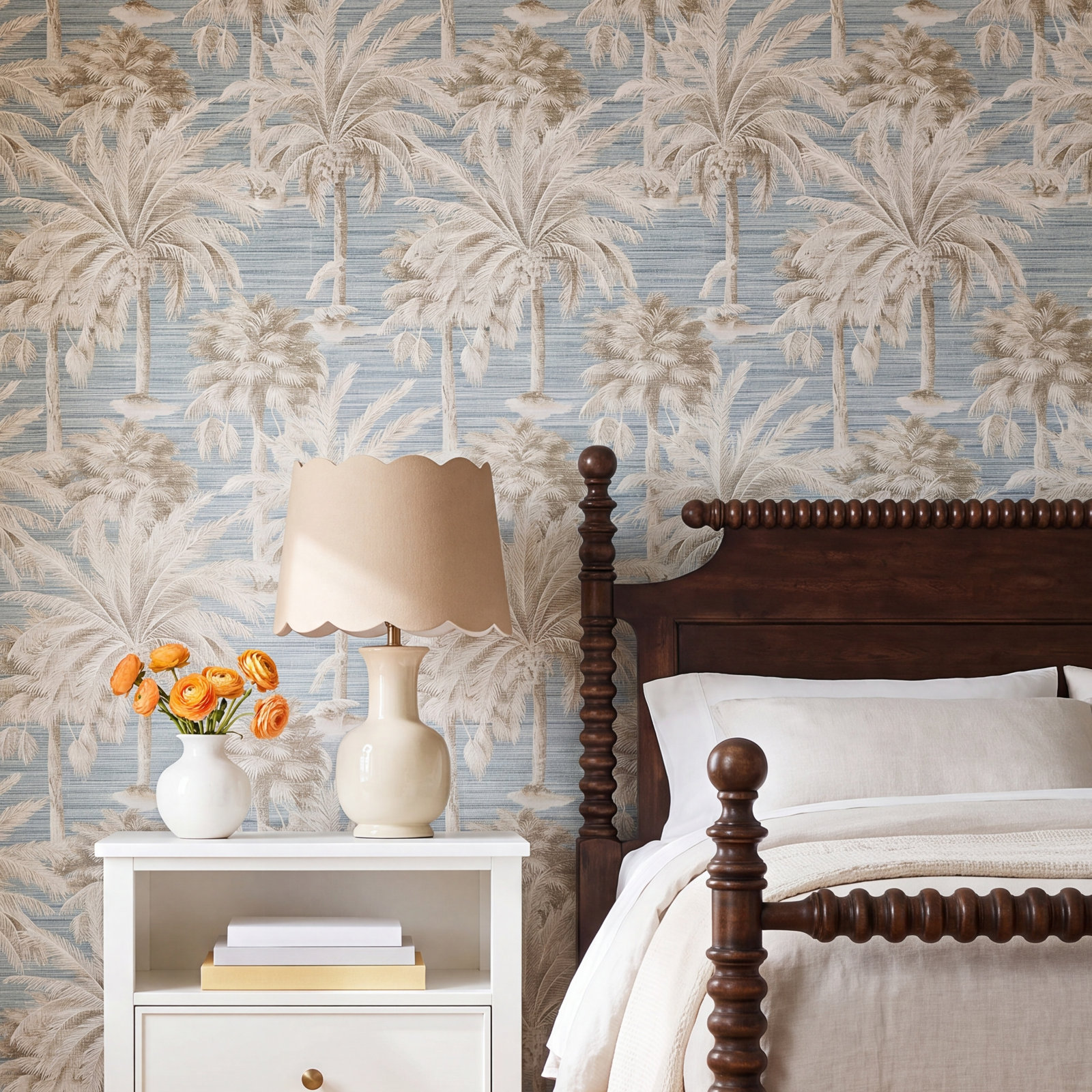 Paonia Wallpaper Roll, Blue