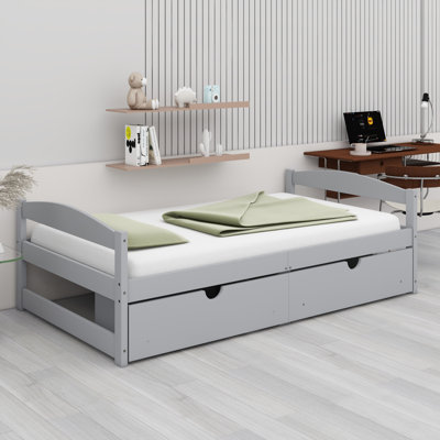Lit plateforme avec deux tiroirs