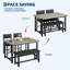 Ensemble de table de salle à manger 4 pièces gris, table de cuisine avec banc rembourré et chaises, mobilier de salle à manger peu encombrant pour petits appartements