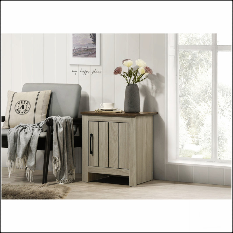 Table de bout de 16 po de largeur, table d'appoint, table de chevet avec porte d'armoire pour le rangement et l'élégance dans les maisons modernes