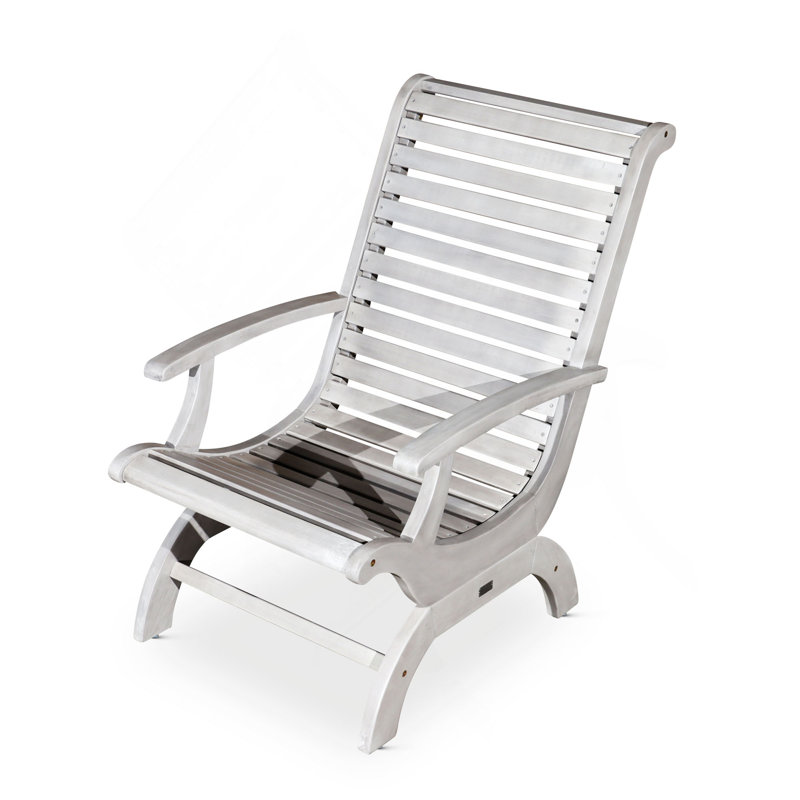 Chaise en bois d'eucalyptus, Argenté / Gris