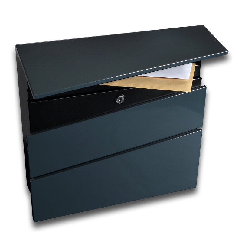 Adigun Steel Wall Mounted Post Box, Anthracite