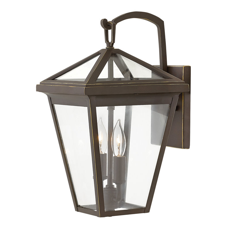Aalford Place 2-Light Outdoor Wall Lantern, Bronze, 14" H x 8" W x 9" D