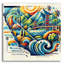 «California Abstract» par Rey Klimt, art mural en verre acrylique-965026418