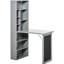 Bureau multifonctionnel avec tablette latérale et tableau d'écriture pliable en gris