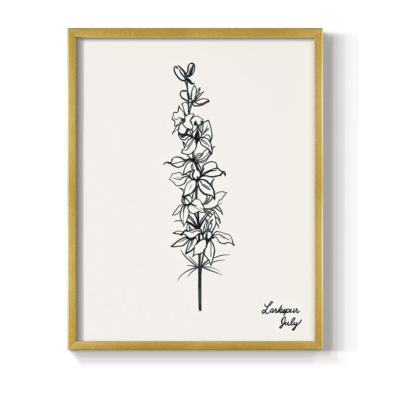 «Annuel Flowers VII», reproduction encadrée - bois massif, H 11 po x l 9 po, Doré