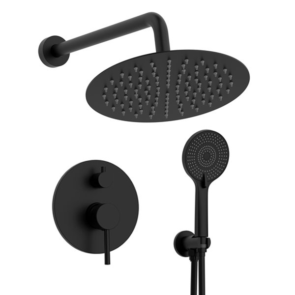 Shower Faucet with Rough in-Valve, Noir mat