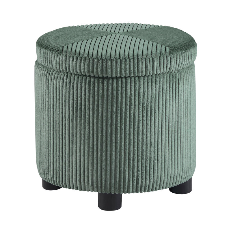 Repose-pieds en velours cory avec rangement Cory, Vert sauge foncé