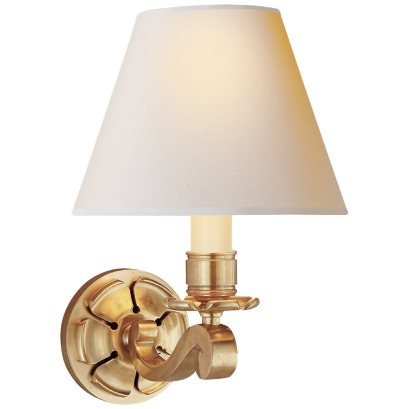 Swing Arm Sconce, Natural Brass