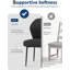 Ensemble de 2 chaises de salle à manger en lin, chaises de cuisine modernes rembourrées en tissu avec pieds en métal, noires-453052930
