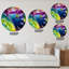 Horloge murale moderne Batik bleue, mauve et verte-73150649