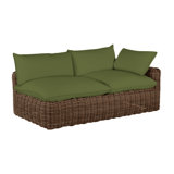 Montecito 75.25" Wide Outdoor Wicker Left Hand Facing Loveseat with Cushions