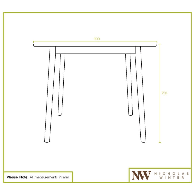 Nicholas Winter - Square Wooden Dining Table - 90cm x 90cm