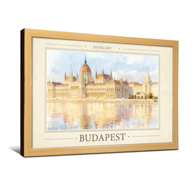 Scenic &Cityscapes Hungary Budapest Parliament Building Water Reflection Skyline Art Print