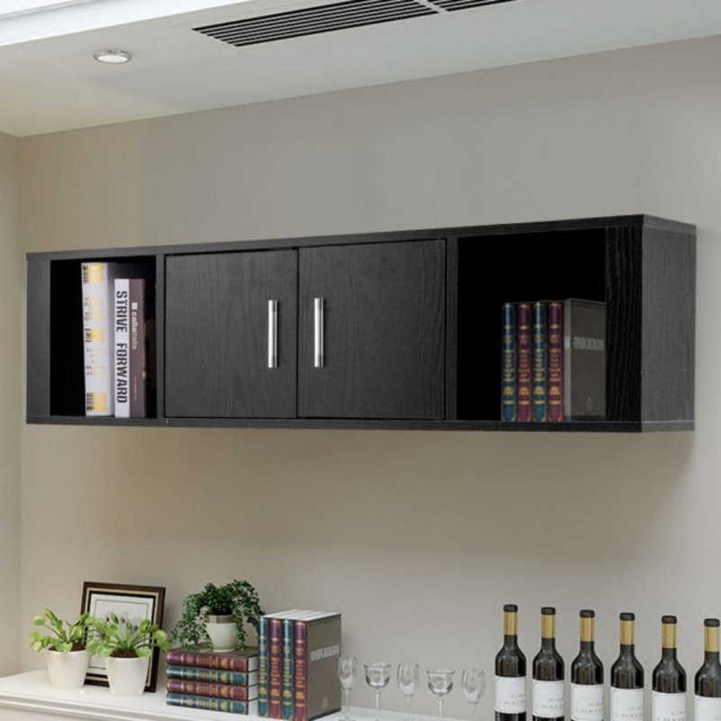 Aimie 12" H x 43" W x 13" D Storage Cabinet, Black