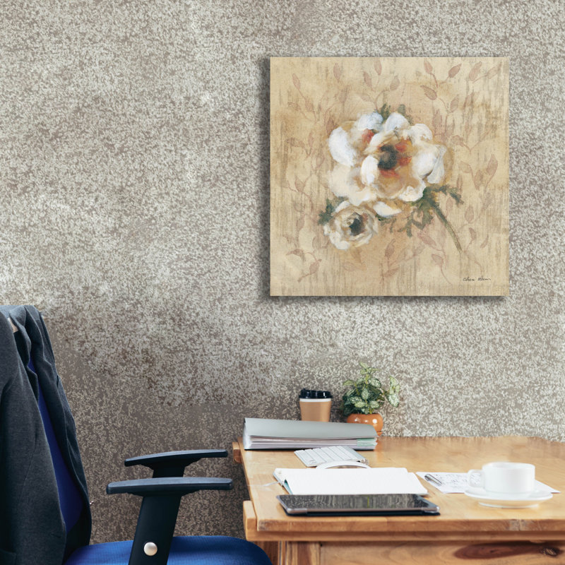 Red Barrel Studio® 'White Floral 4' by Cheri Blum Canvas Wall Art, 37" x 37", 26" H x 26" W x 1.5" D