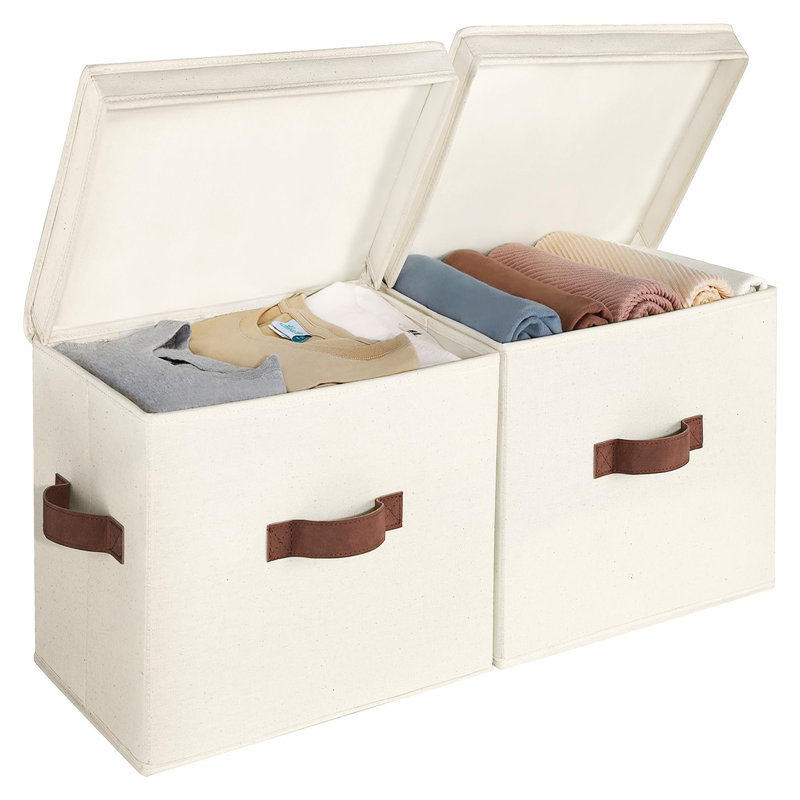 Rebrilliant Fabric Decorative Bin, White