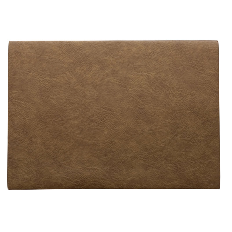 Synthetic Leather Placemat Set of 4, Brown