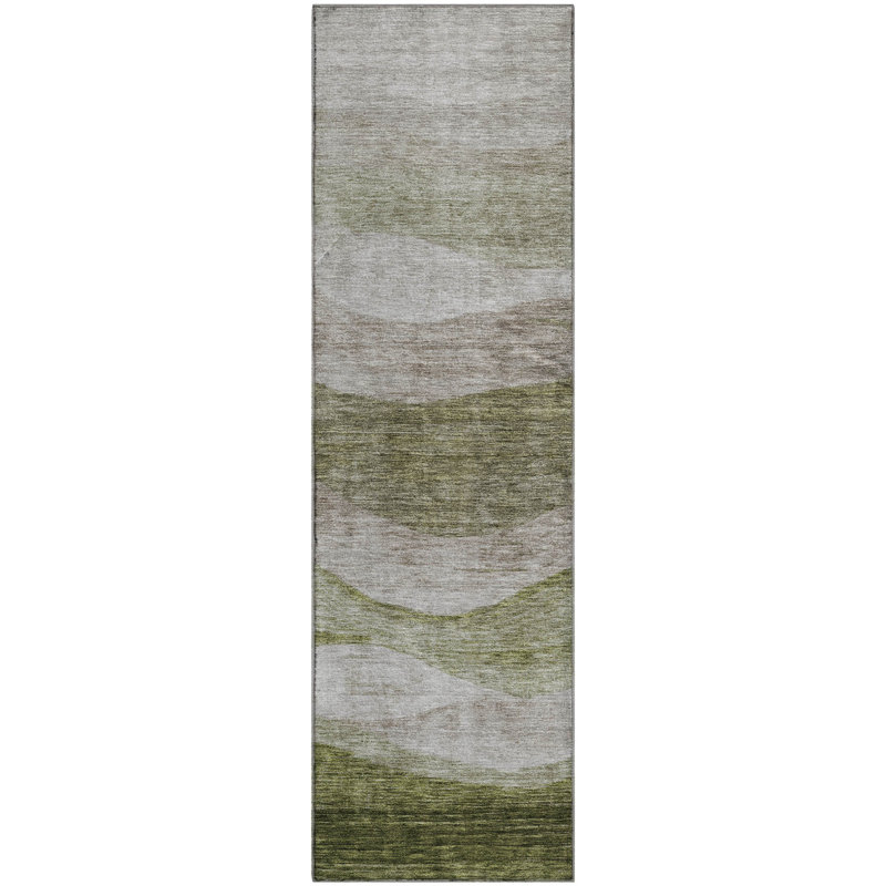 Premium Machine Washable Krause AMF1141 Swirls Rug, Runner 2'3" x 7'6"