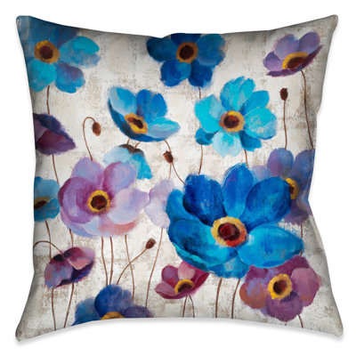 Bold Anemones Floral Reversible Cushion Pad
