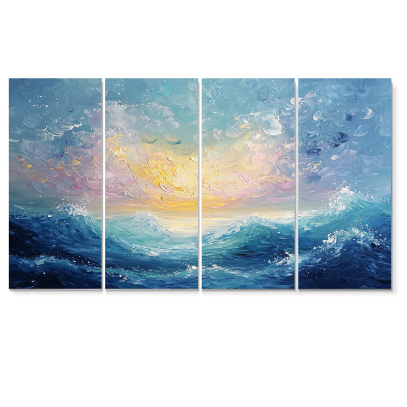 Avonta - impression abstraite d'art mural - ensemble d'art mural moderne, 4, H 28 po x l 48 po