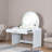 Makeup Vanity Table With Touch Screen Lighted Mirror, Dressing Table With A Drawer And Curved Edges