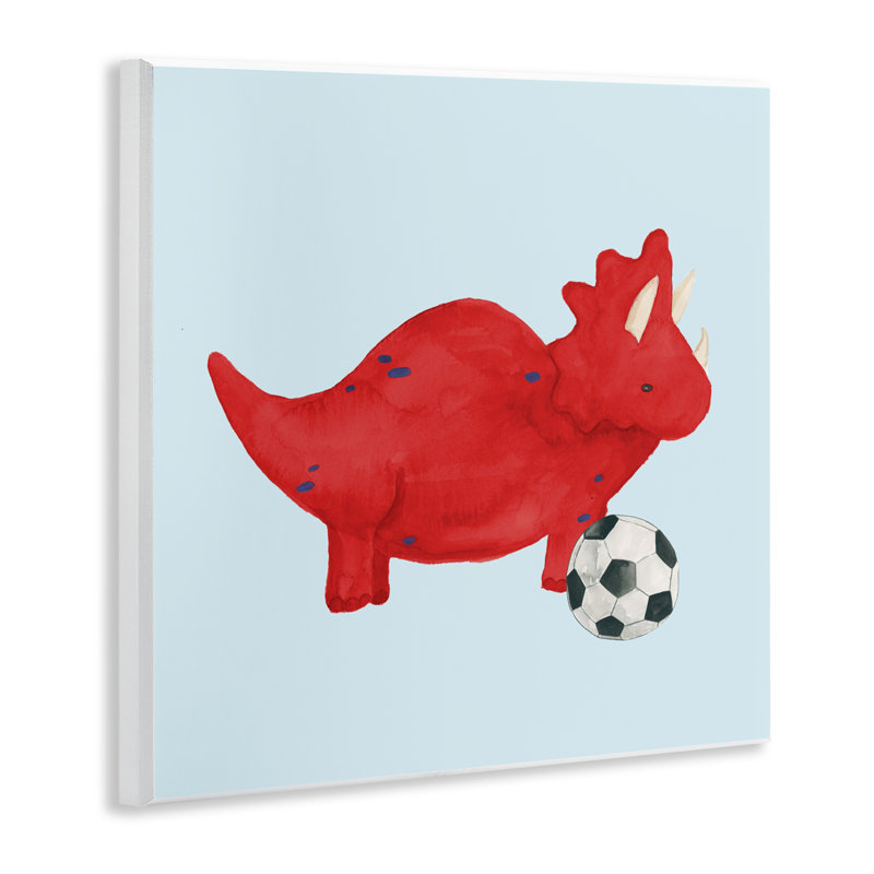 Plaque murale Baby Dino avec ballon, design par Lucille Price