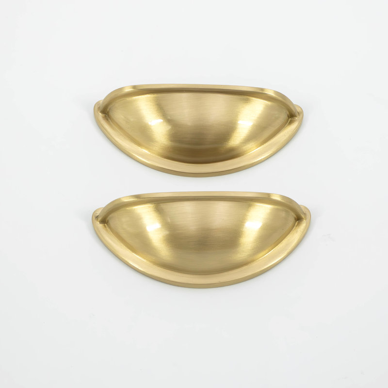 Rounded Half Moon Cabinet Cup Pull, Gold