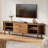 70.87" Walnut Mid-Century Modern Fluted TV Stand With Tambour Sliding Doors For Living Room
