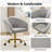 Modern Upholstered Swivel Home Office &Vanity Arm Chair with Golden Base-1498038174