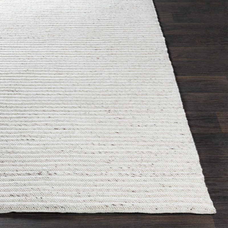 Tapis beige fait à la main Piercy, Rectangle 5 pi x 7 pi 6 po