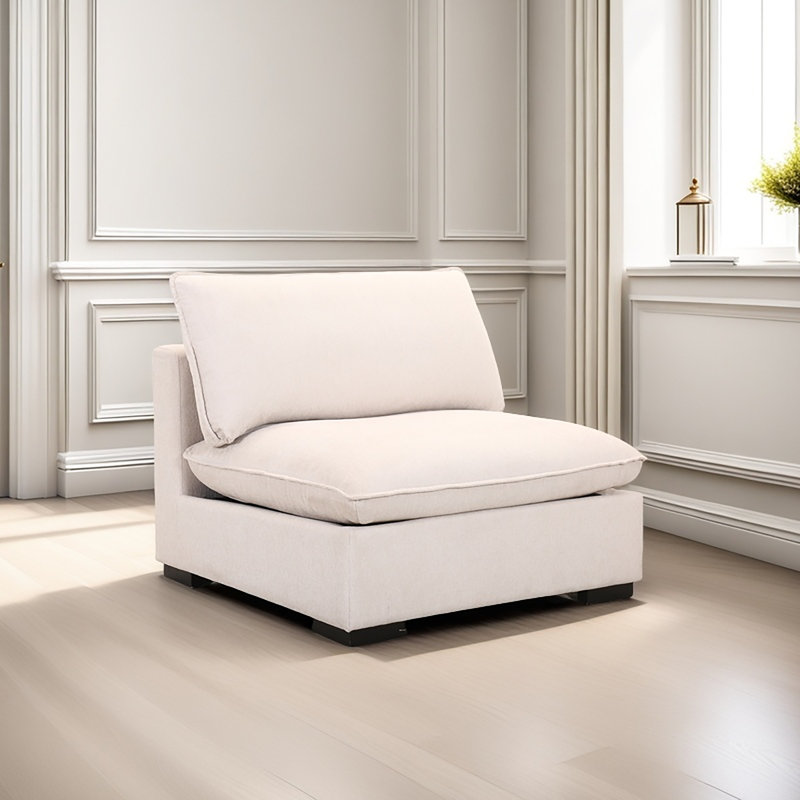 Chaise sans accoudoirs modulaire de 38,5 po de largeur