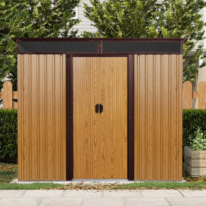 Remise extérieure en métal 8 po x 6 pi avec ventilation - garde l'air frais à l'intérieur pour les conditions météorologiques extrêmes dans la cour
