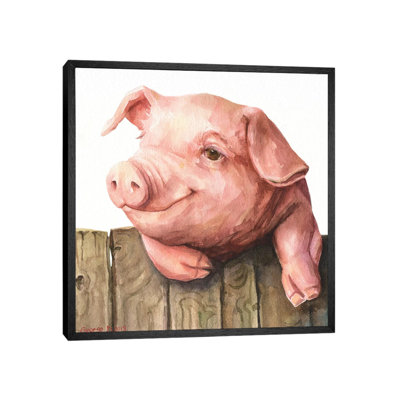 Little Piggy White Background by George Dyachenko - Painting on Canvas