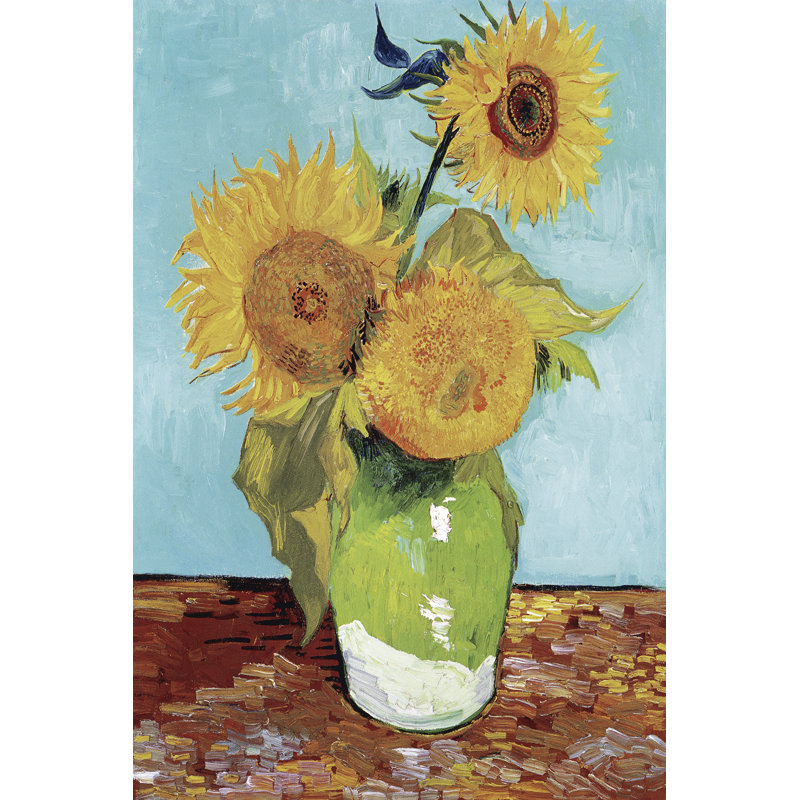 «Van Gogh Sunflowers V On Canvas» par Vincent Van Gogh, reproduction, H 36 po x l 24 po