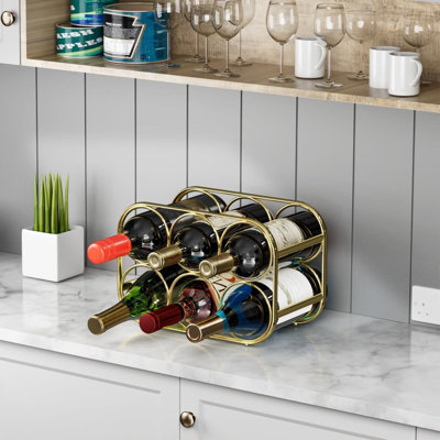 Bana Wine Bottle Rack in Gold