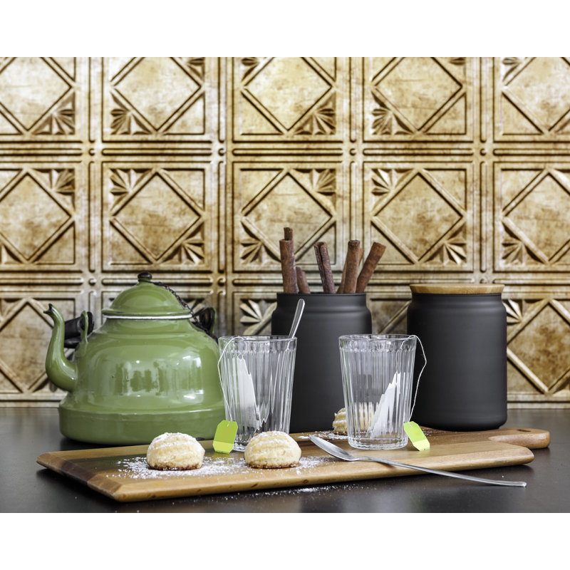 Bermuda Bronze 3D Embossed Tin Backsplash Panels