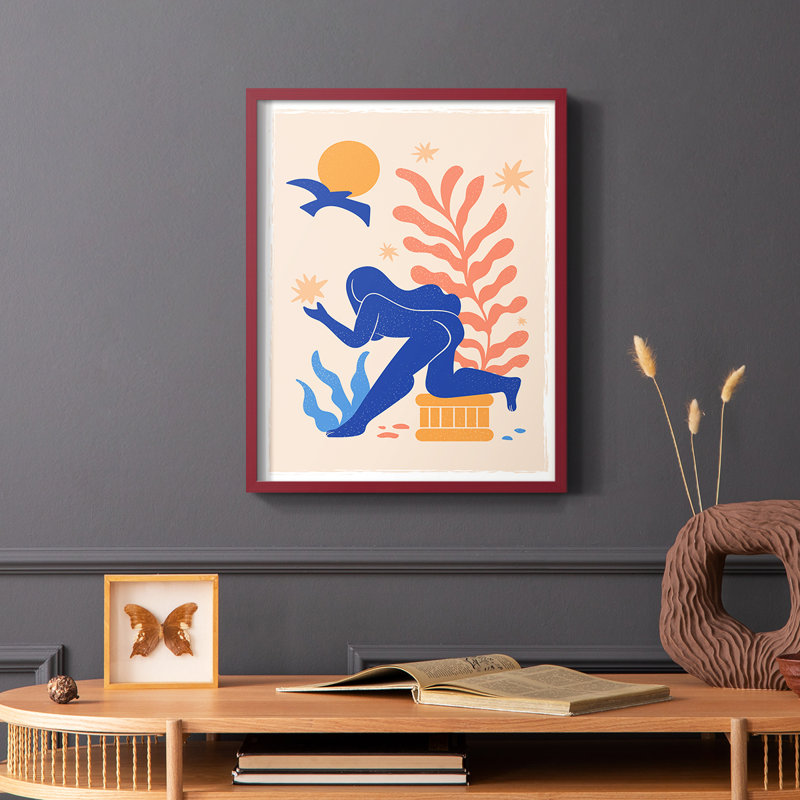 Matisse CDLXI Framed Print - Solid Wood, Red Single Picture Framed, 10" H x 8" W