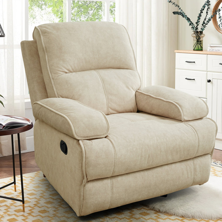 Rahnasia Large Rocker Recliner Chair, Ergonomic Recliner Chair, Overstuffed Manual Rocking Recliner