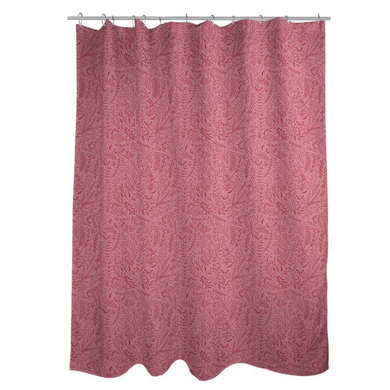 Rideau de douche simple à motif floral ditsy classique, Rouge / Blanc